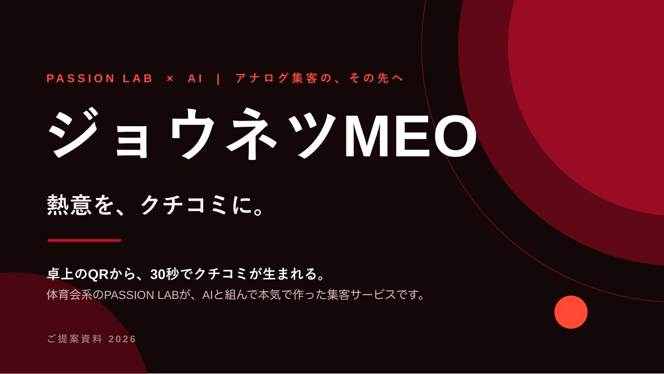 ジョウネツMEO 営業資料 1ページ